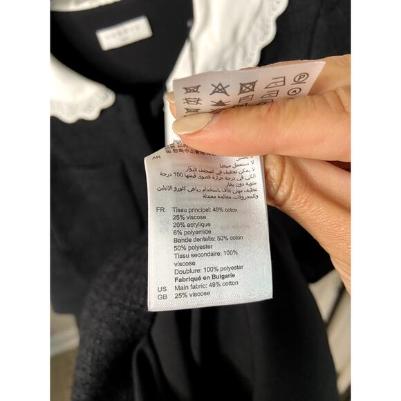 Sandro Faustine Tweed A-Line Mini Dress size US 4 - Picture 5 of 7